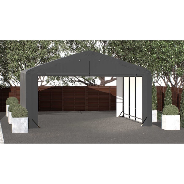 Shelterlogic ShelterTube Wind and Snow-Load Rated Garage, 20x18x12 Gray SQAADD0103C02001812 - main